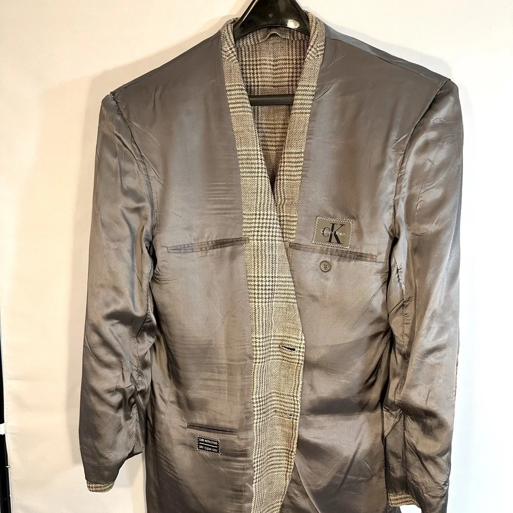 Calvin Klein Mens Size 41R 100% Linen Sports Coat Jacket Blazer Fully Lined USA